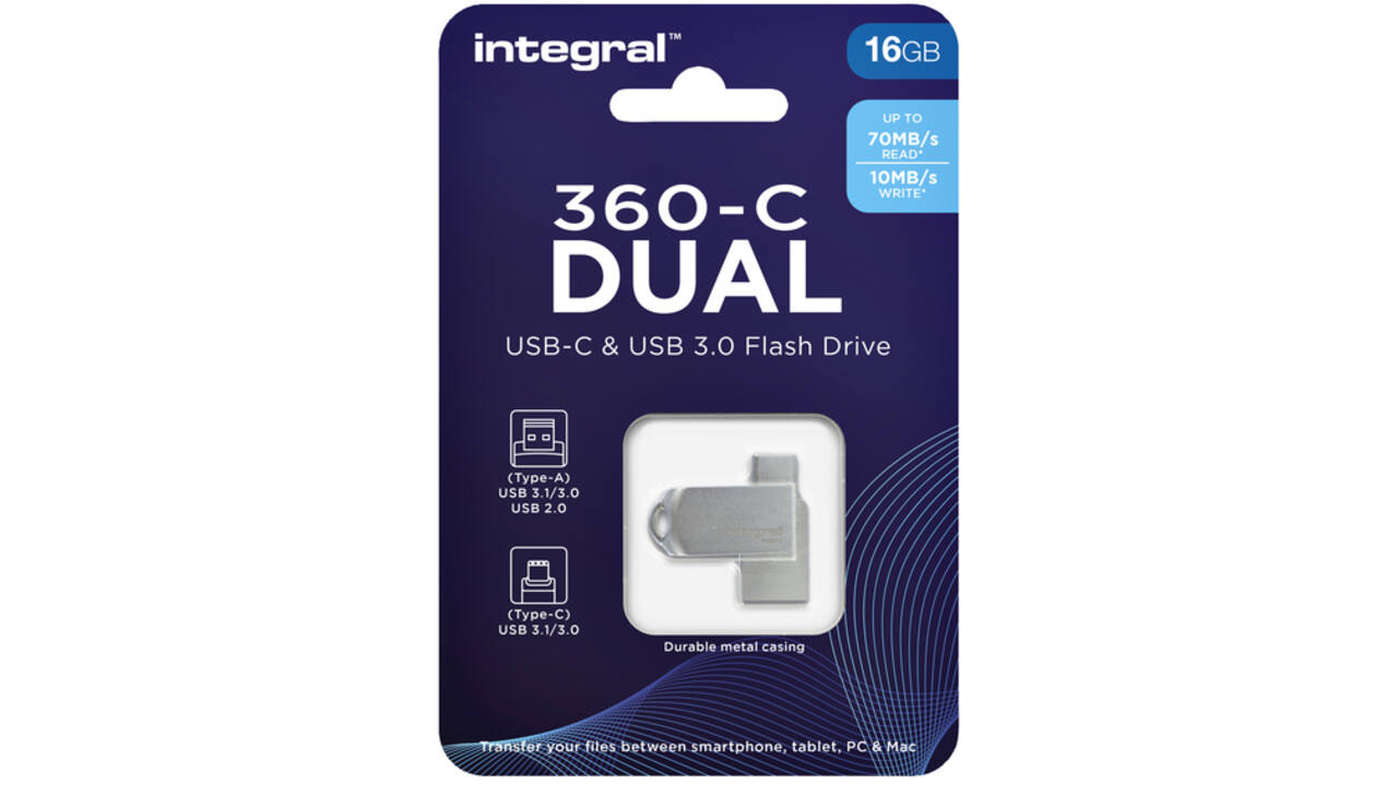 USB-stick Integral 3.0 USB-360-C Dual 16GB | Wiltec