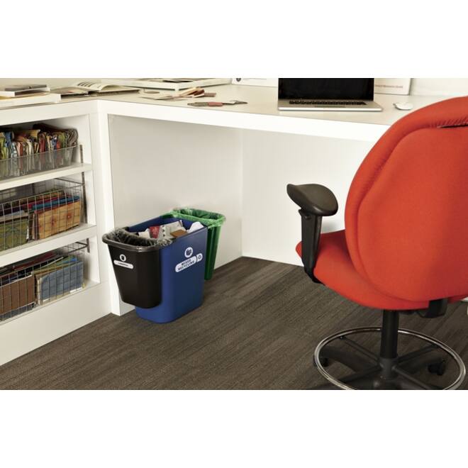 Papierbak Rubbermaid recycling groot 39L blauw | Wiltec